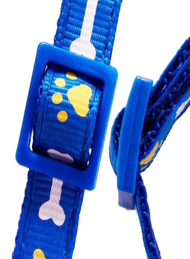 BohoBark Multi-Color Design Adjustable Pet Collar Cute Paw & Bone Pattern Small Cat Neck Strap with Bell Pack of 2 PCs - Image 3